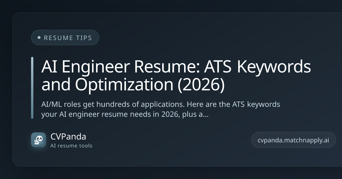 AI Engineer Resume: ATS Keywords and Optimization (2026)