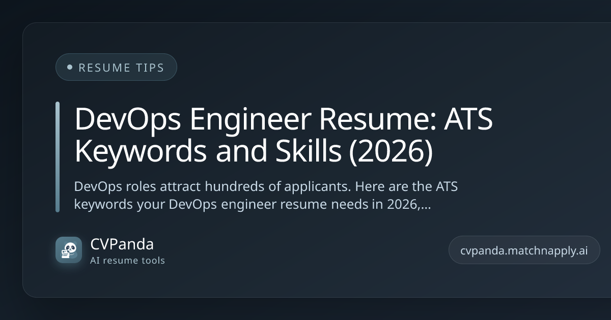 DevOps Engineer Resume: ATS Keywords and Skills (2026)