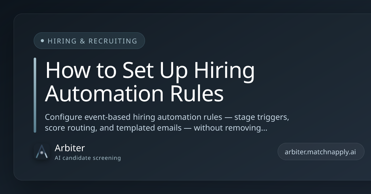How to Set Up Hiring Automation Rules