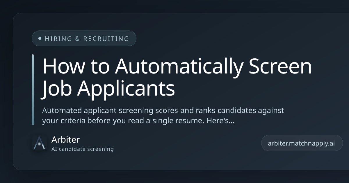 How to Automatically Screen Job Applicants