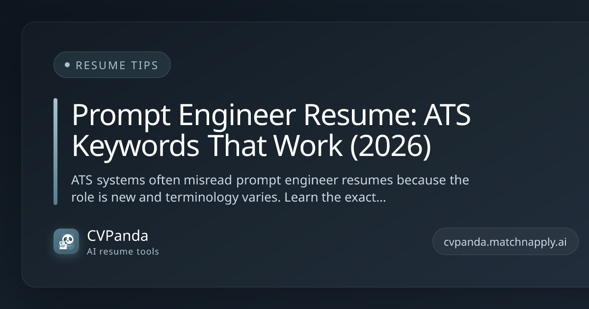 Prompt Engineer Resume: ATS Keywords That Work (2026)